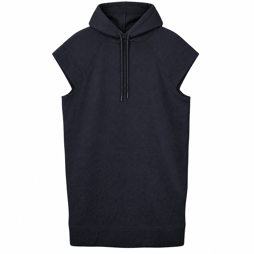 Yitty by Lizzo Womens M Black Hooded Tunic Dress Open Back Cutout Athleisure